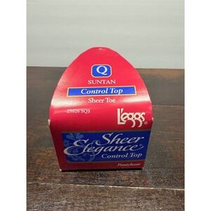 L'Eggs Sheer Elegance Control Top Suntan Pantyhose Style 25826 SQS